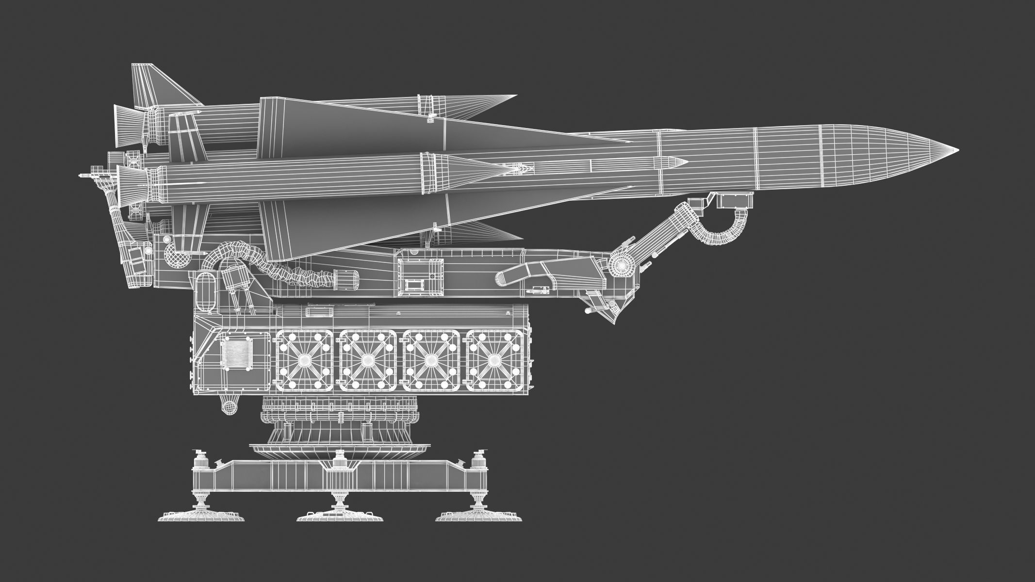 S-200 Missile Angara Vega Dubna SA-5 Gammon 3D model_25