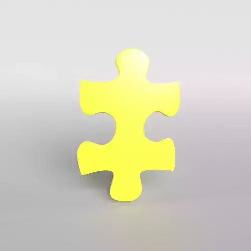 Jigsaw Symbol v1 004 Low-poly 3D model