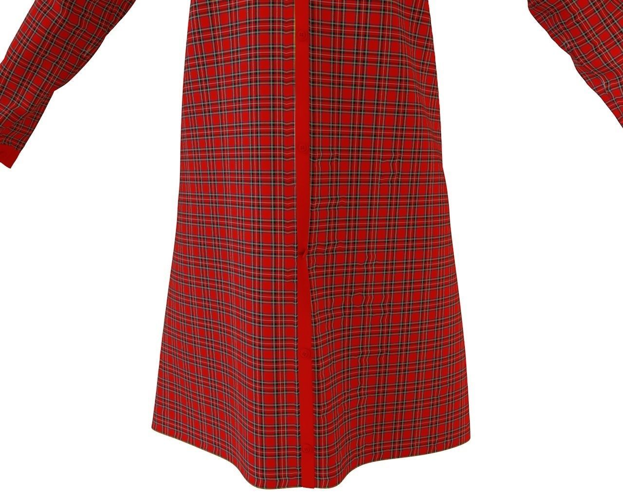 Stylish Designer Women Shirt Dress 3D model 3D model_3