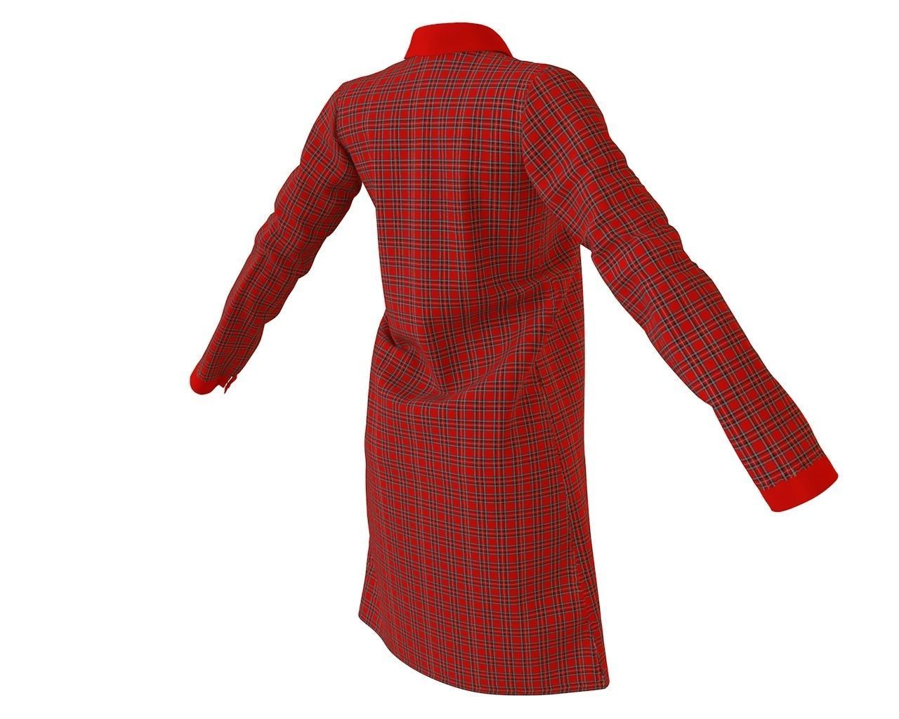 Stylish Designer Women Shirt Dress 3D model 3D model_10