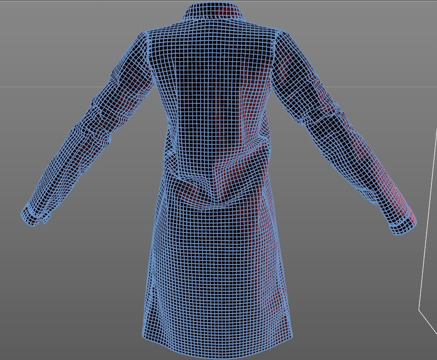 Stylish Designer Women Shirt Dress 3D model 3D model_13