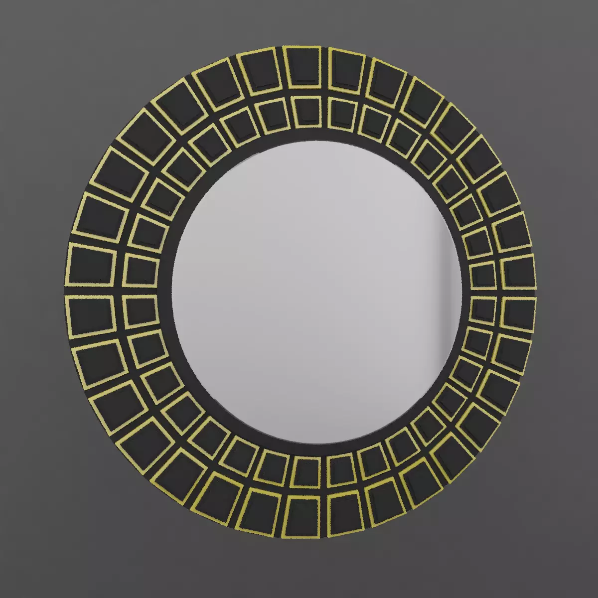 Mirror round gold Free 3D model