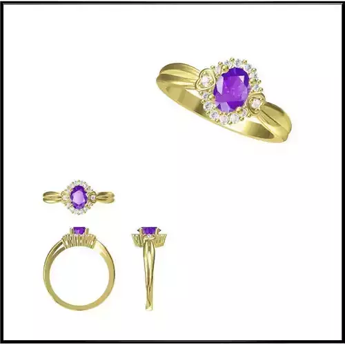 JCD Format Vintage color stone rings cad jewellery design course