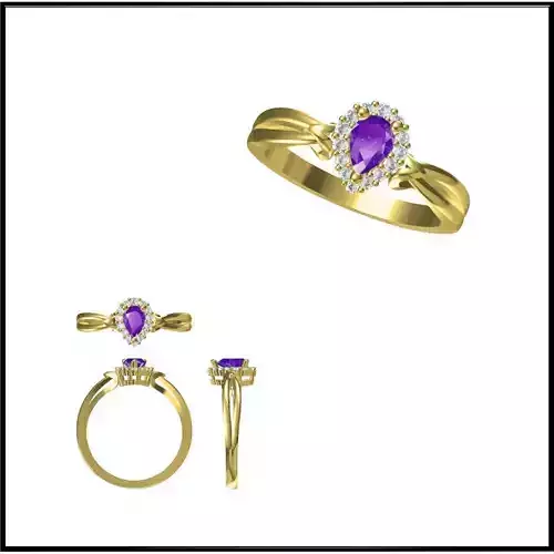 JCD Format Vintage color stone rings 3d jewelry files for sale