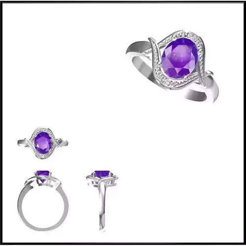 JCD Format Unique Color stone rings rhinoceros 3d jewelry design