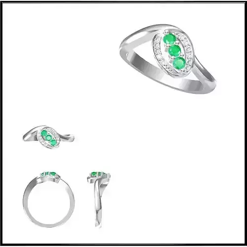 JCD Format Unique Color stone rings jewelers file set