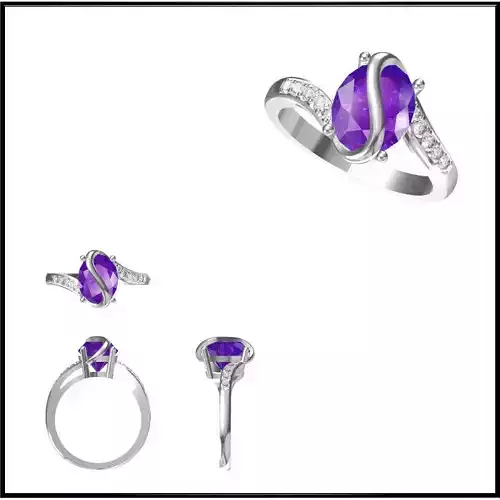 JCD Format Unique Color stone rings jewelcad