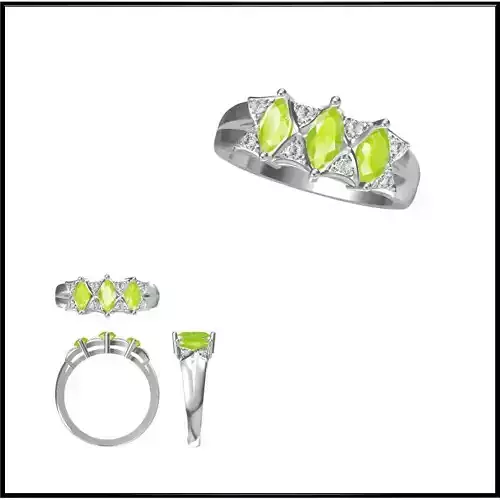 JCD Format Unique Color stone rings cad ring design