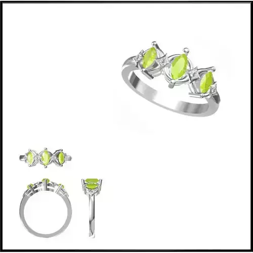 JCD Format Unique Color stone rings cad jewellery design course