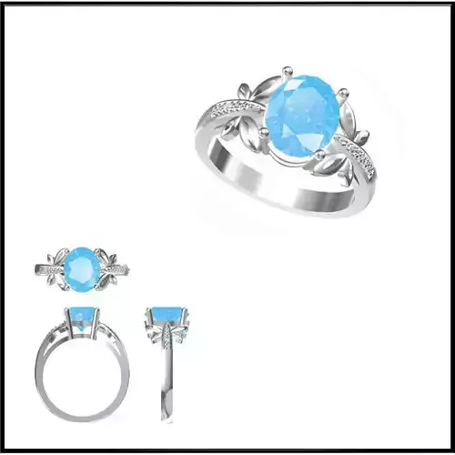 JCD Format Unique Color stone rings cad Color stone ring design