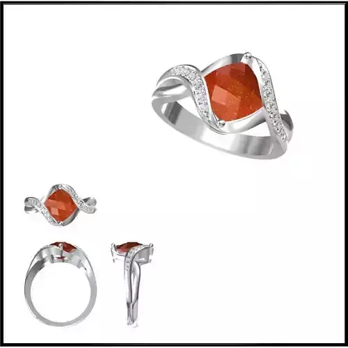 JCD Format Unique Color stone rings 3design price