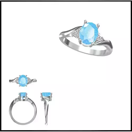 JCD Format Unique Color stone rings 3d jewelry files for sale