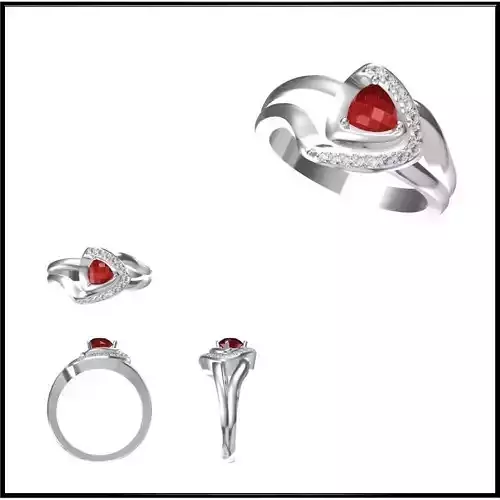 JCD Format Unique Color stone rings 3d cad jewelry design