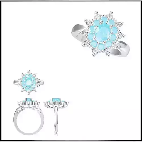 JCD Format Sapphire Color stone rings ring cad