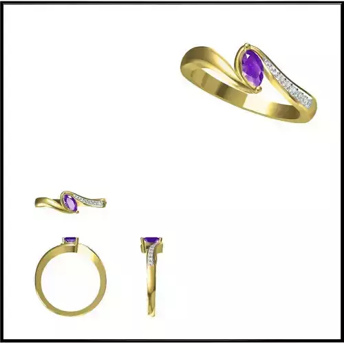 JCD Format Rose goldcolor stone rings metal file for jewelry