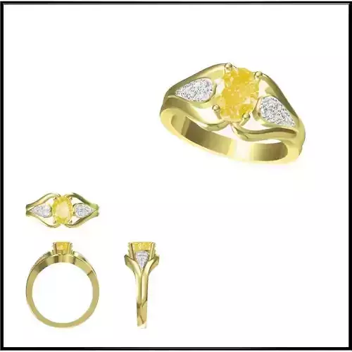 JCD Format Rose goldcolor stone rings jewelcad