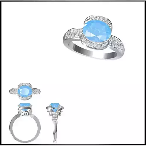 JCD Format Rose goldcolor stone rings cad jewellery design