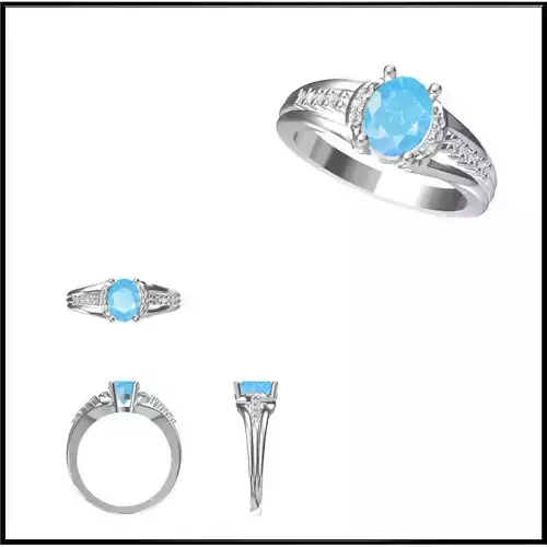 JCD Format Rose goldcolor stone rings autocad jewelry