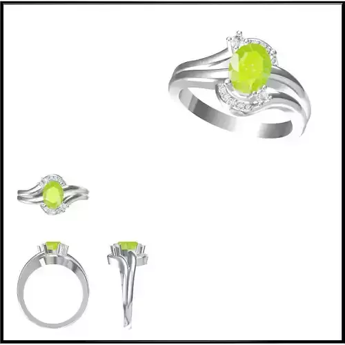 JCD Format Rose goldcolor stone rings 3d jewelry files for sale