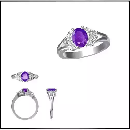 JCD Format Rose gold color stone rings jewelry cam