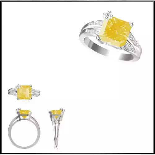 JCD Format Rose gold color stone rings jewelry