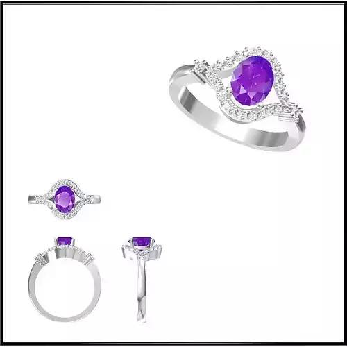 JCD Format Rose gold color stone rings jewelry