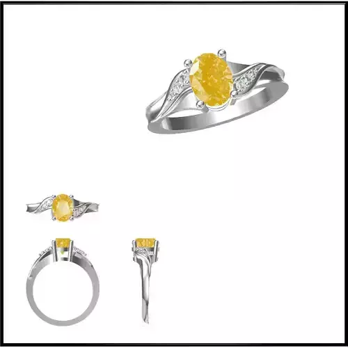 JCD Format Rose gold color stone rings jewellery design