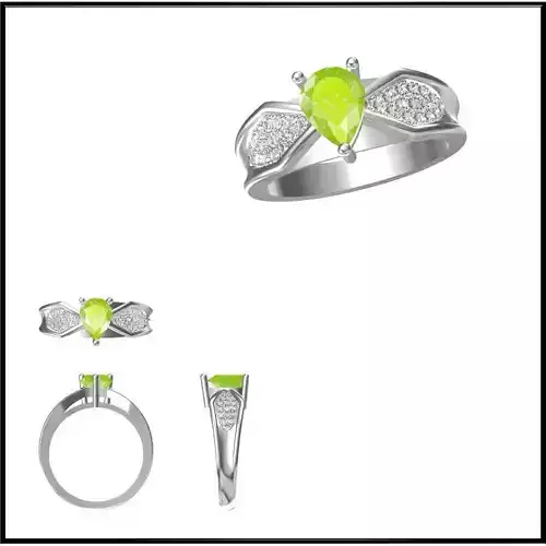 JCD Format Rose gold color stone rings cad color stone ring