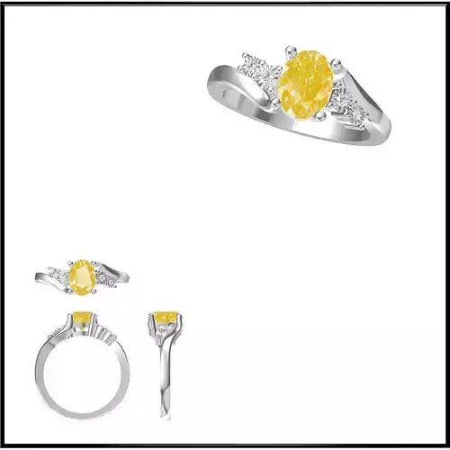 JCD Format  Diamond color stone rings 3d jewelry design