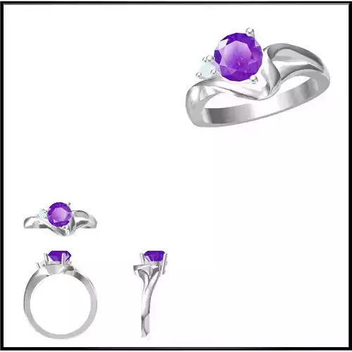 JCD Format  Diamond color stone rings jewelry cad cam masters