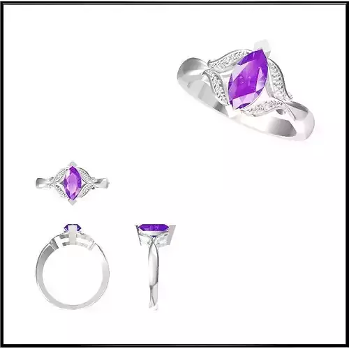 JCD Format Diamond color stone rings jewelry cad