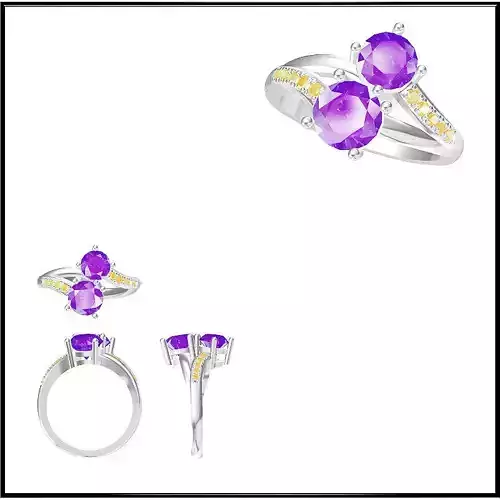 JCD Format  Diamond color stone rings jewelers file set