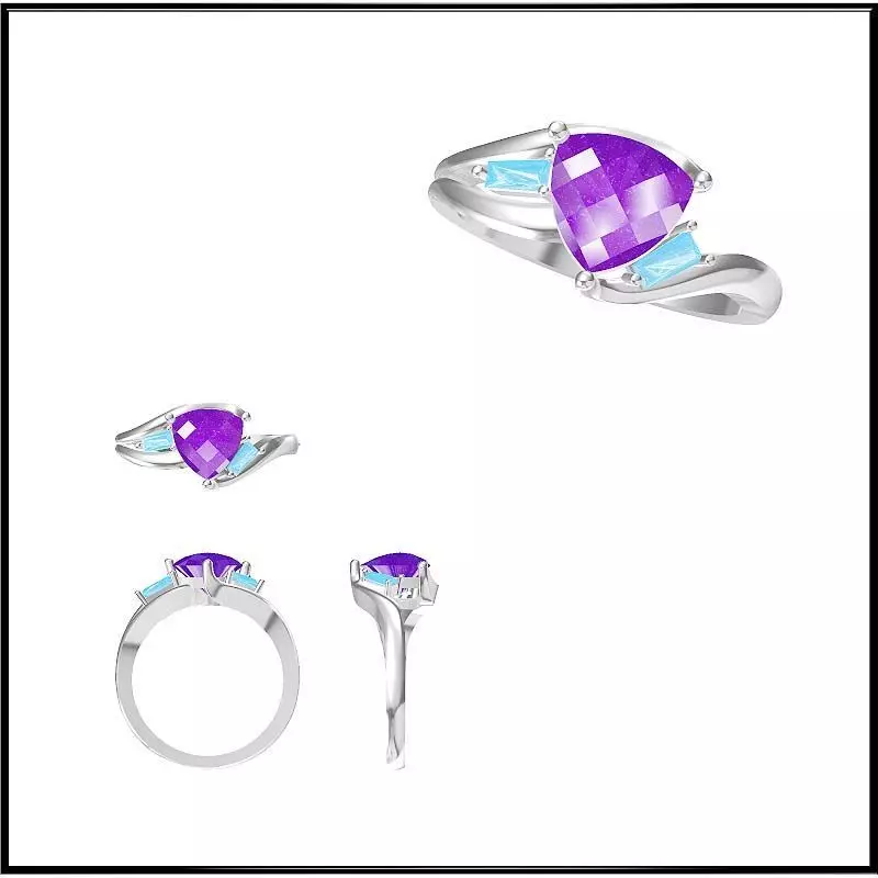 JCD Format Diamond color stone rings cad ring design 3D print model