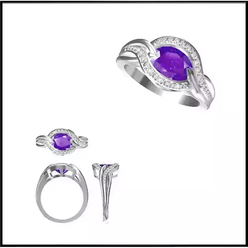 JCD Format  Diamond color stone rings 3d jewellery design course