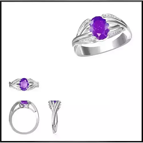 JCD Format Diamond color stone rings 3d cad jewelry design