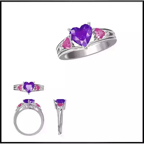 JCD Format Color stone rings for women metal file 