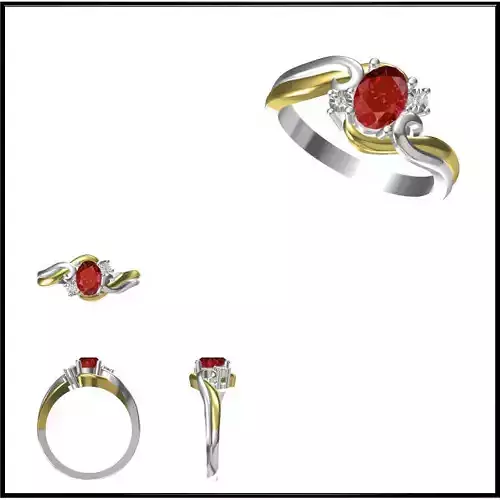 JCD Format  Color stone rings for women jewelry cad