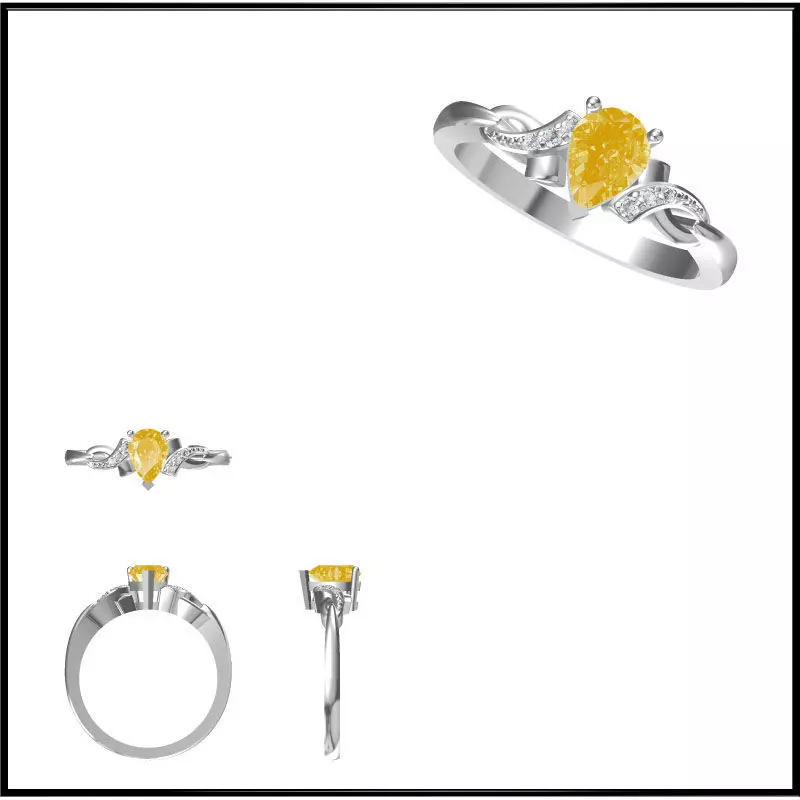 JCD Format Color stone rings for women cad ring design 3D print model