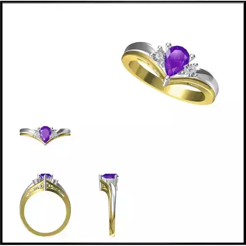 JCD Format Color stone rings for women cad jewellery design