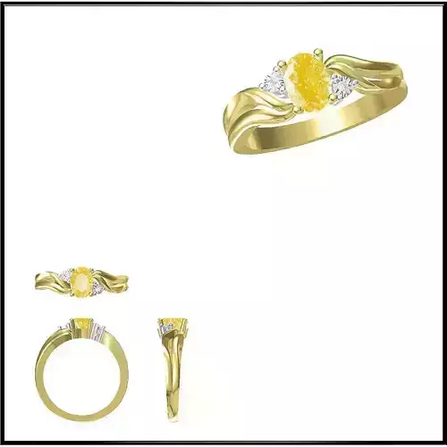 JCD Format Color stone rings for women cad cam jewelry design