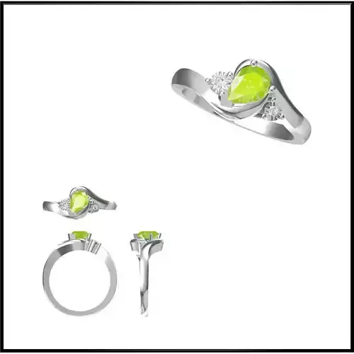 JCD Format Color stone rings for women 3d jewelry files for sale