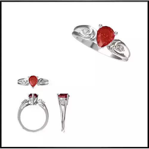 JCD Format Color stone rings for women 3d jewelry cad