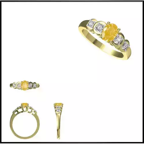 JCD Format Cheap Color stone rings jewelry cad