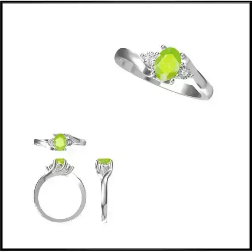 JCD Format Cheap Color stone rings 3design price