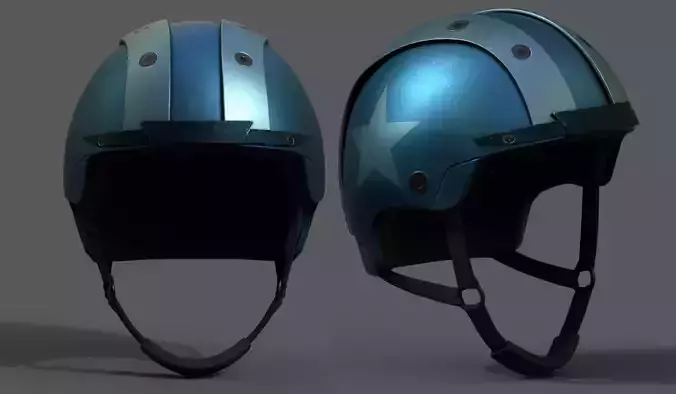 Helmet sport scifi bike coloring model fantasy human Hat  Low-poly 3D model