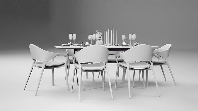 Tenarchstudio Ling Dong Series Diningtable 04 Render ready  3D model 2