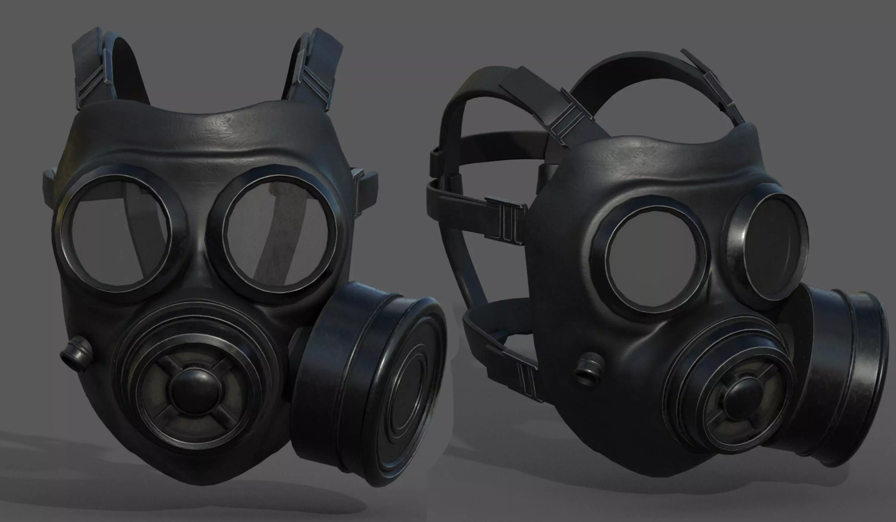 Gas mask helmet scifi fantasy armor hats military  Low-poly 3D model_0