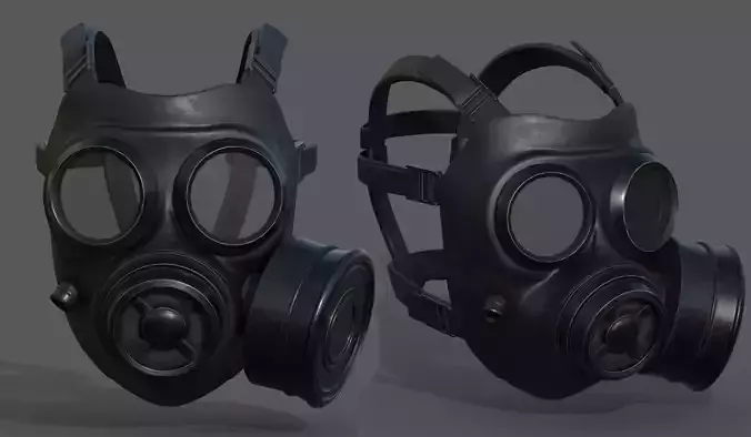Gas mask helmet scifi fantasy armor hats military  Low-poly 3D model
