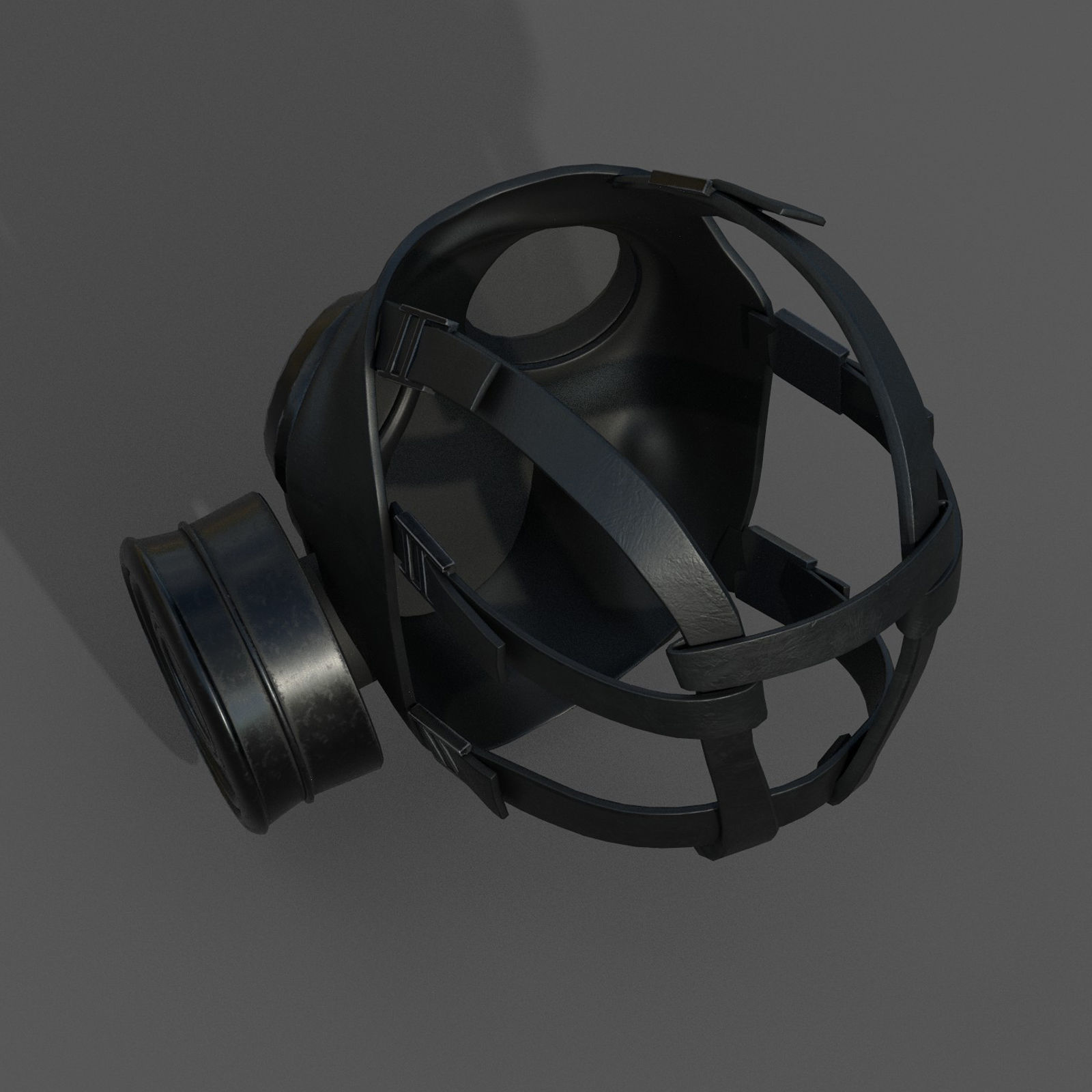 Gas mask helmet scifi fantasy armor hats military  Low-poly 3D model_4