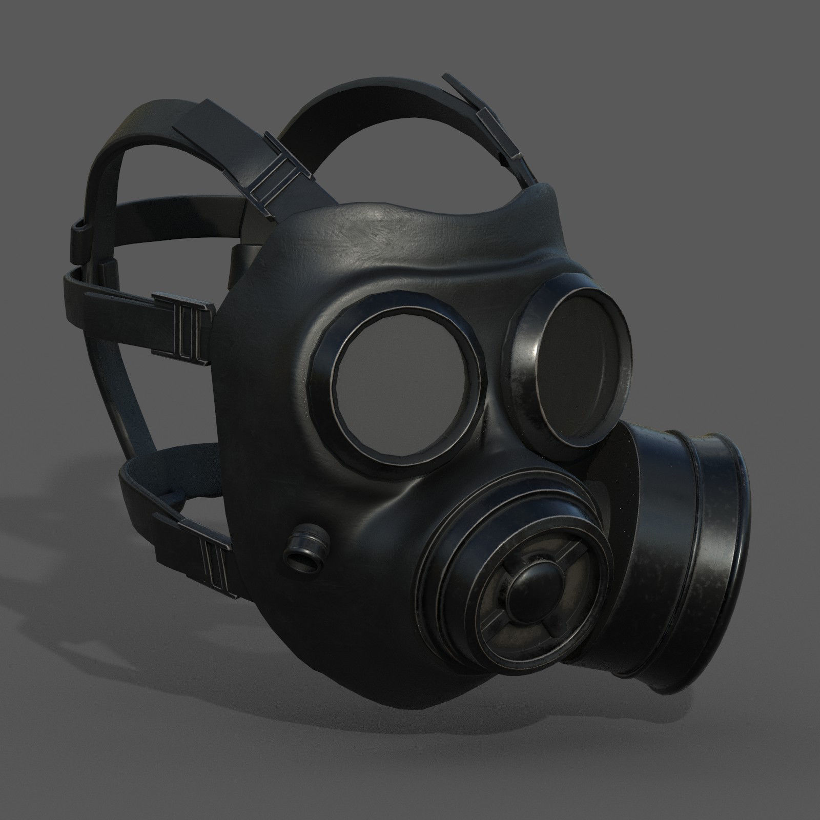 Gas mask helmet scifi fantasy armor hats military  Low-poly 3D model_2